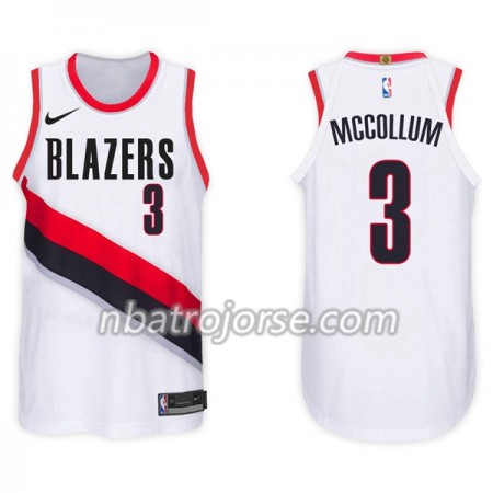 Män Portland Trail Blazers Tröja CJ McCollum 3 Nike 2017-18 Vit Swingman
